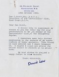 Letter from Sir David Low to Ian Scott Image.
