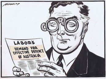 As through a glass darkly "Political observers forecast that the Corio by-election will open Mr Menzies' eyes to the strength of the public support for Labor's demand for an effective Australian Defence Policy." News item